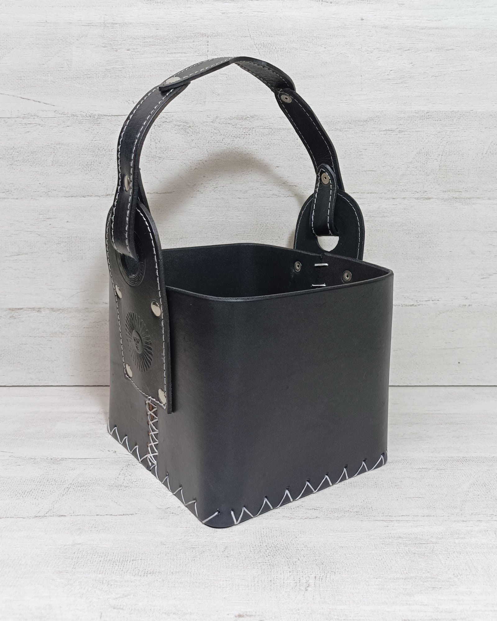 Set Matero Canasto Cuero negro