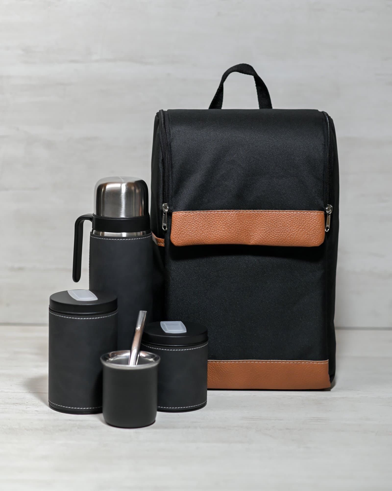 Set Matero Mochila Morral negro